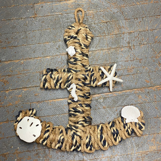 Nautical Rope Anchor Seashell Holiday Wreath Door Hanger
