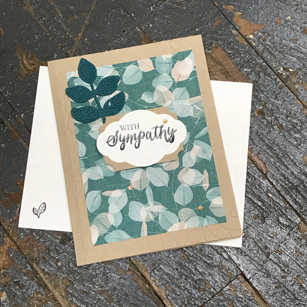 With Sympathy Floral Assorted Color Handmade Stampin Up Greeting Card with Envelope