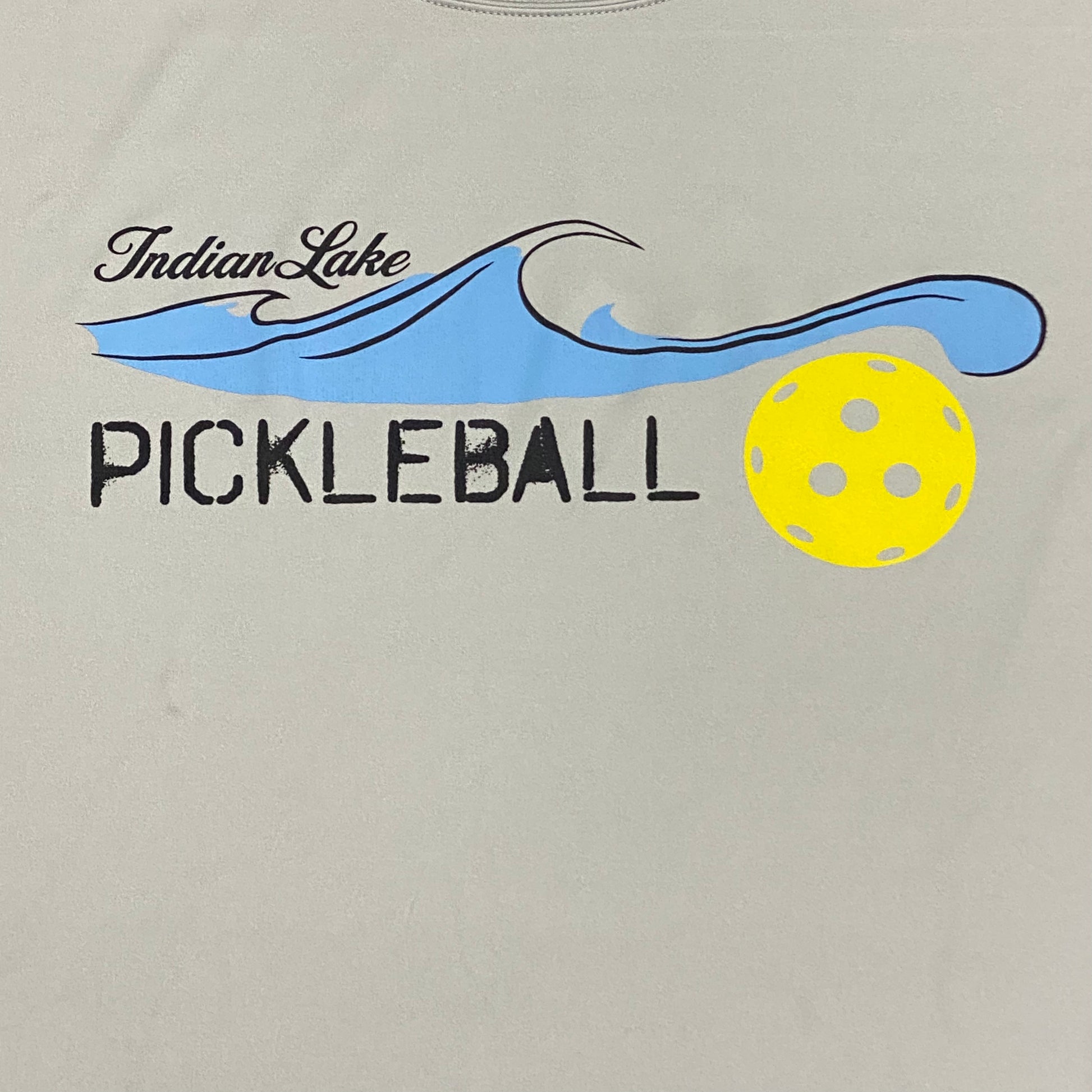 Indian Lake Pickleball Short Sleeve Shirt Grey Graphic Designer Tee