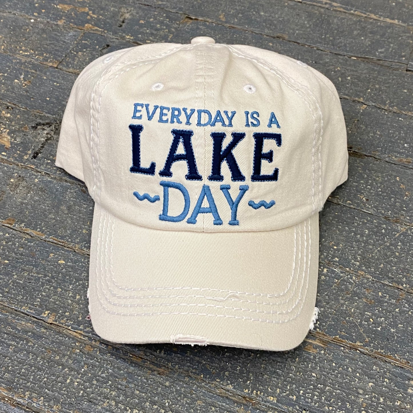 Everyday Lake Day Rugged Khaki Embroidered Ball Cap