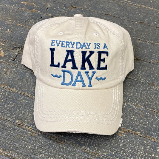Everyday Lake Day Rugged Khaki Embroidered Ball Cap