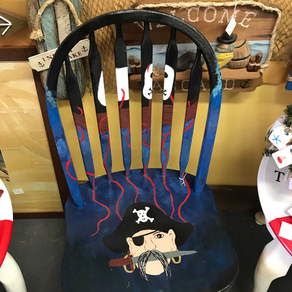 Nautical Wooden Pirate Chair Seat
