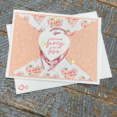 Nothing Fancy Just Love Anniversary Wedding Handmade Stampin Up Greeting Card with Envelope