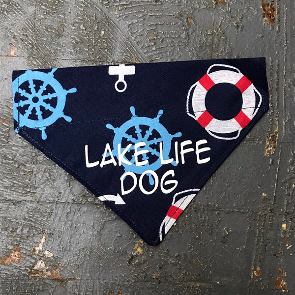 Lake Life Dog Nautical Ring Buoy Dog Collar Pet Bandanna Neck Scarf