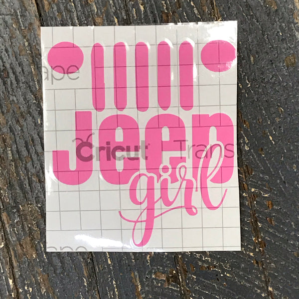 Sticker Decal Jeep Girl Pink Light