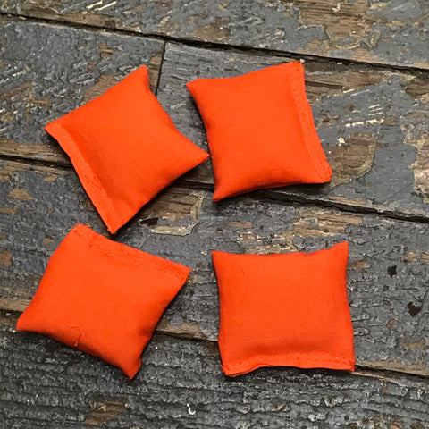 Cornhole Toss Bean Bag Set of 4 Mini Tabletop Bags Orange