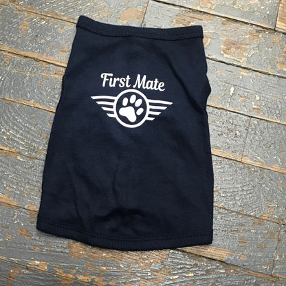 First Mate Navy Dog Pet T-Shirt Doggie Skins Tank Apparel Back