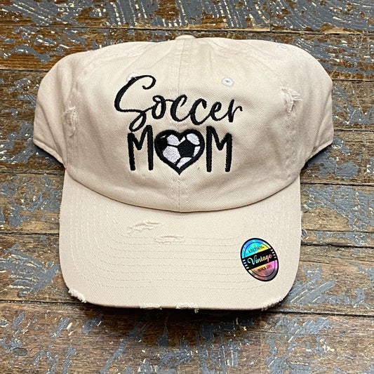Soccer Mom Rugged Khaki Embroidered Ball Cap