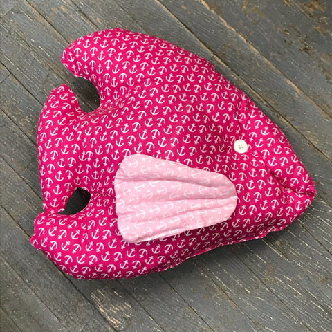 Nautical Fish Pillow Anchor Theme Pink