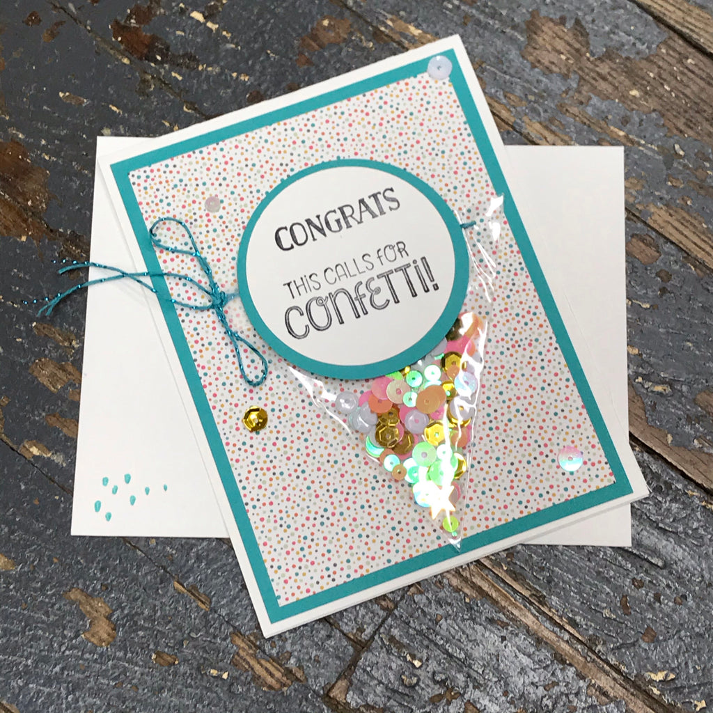 Congrats This Calls for Confetti Handmade Stampin Up Greeting Card with Envelope