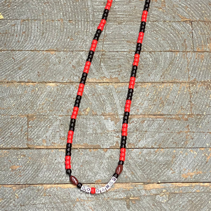 Handmade Beaded Necklace Football Georgia Bulldogs