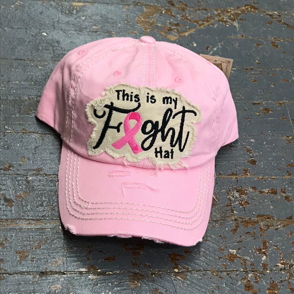 This is My Fight Hat Patch Rugged Pink Embroidered Ball Cap