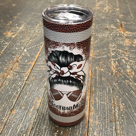 Football Mom Momma Tall Skinny Tumbler