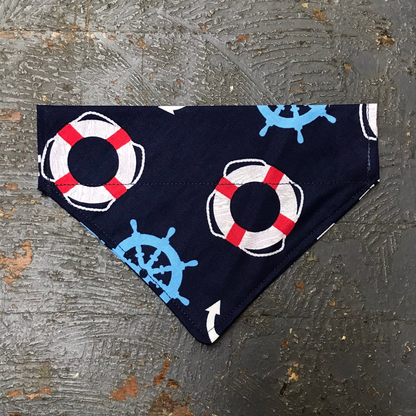 Nautical Anchor Ring Buoy Dog Collar Pet Bandanna Neck Scarf