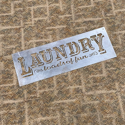 Laundry Loads of Fun Metal Sign Wall Hanger