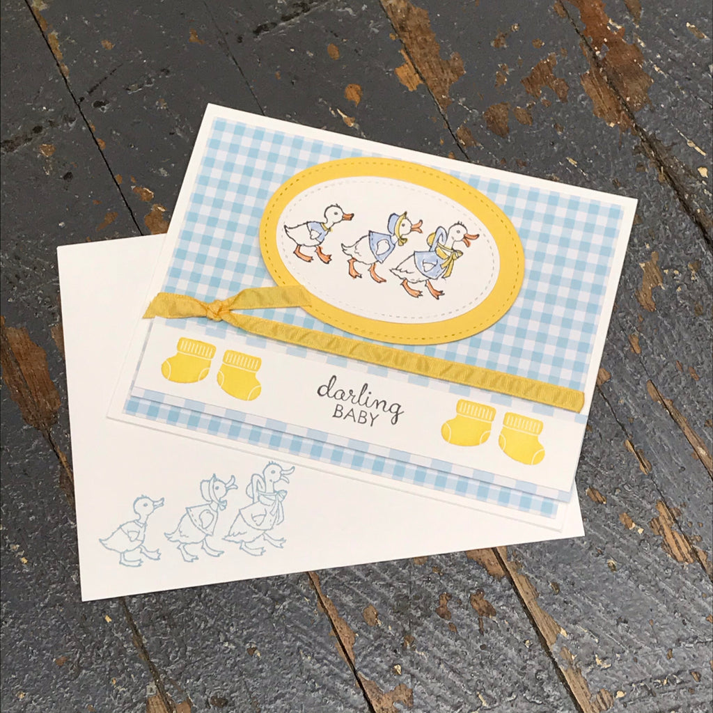 Darling Baby Boy Duck Goose Handmade Stampin Up Greeting Card with Envelope