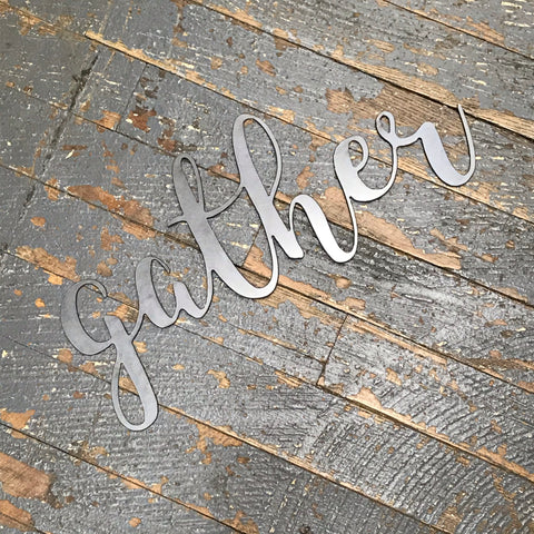 Gather Word Metal Sign Wall Hanger Small