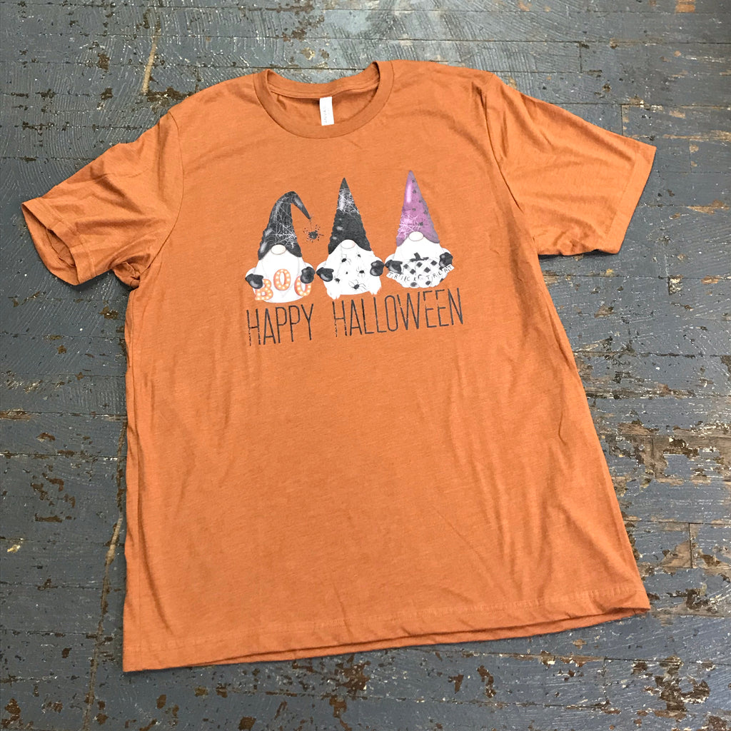 Happy Halloween Gnomes Graphic Designer Short Sleeve T-Shirt