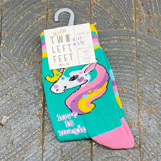 Unicorn Love is Magic KIDS Two Left Feet Pair Socks