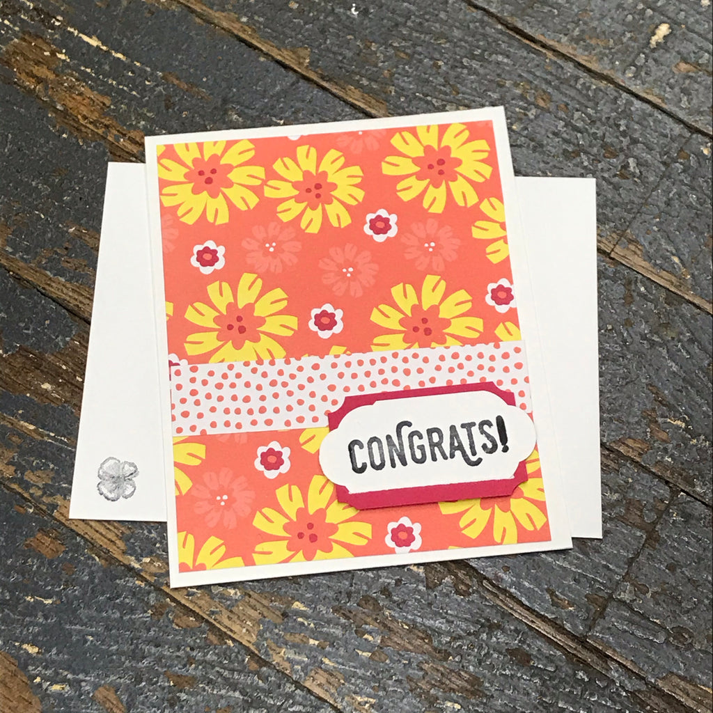 Congrats Flower Assortment Handmade Stampin Up Greeting Card with Envelope