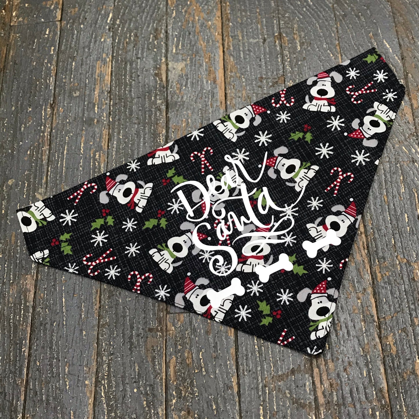 Dear Santa Puppy Dog Collar Pet Bandanna Neck Scarf Large