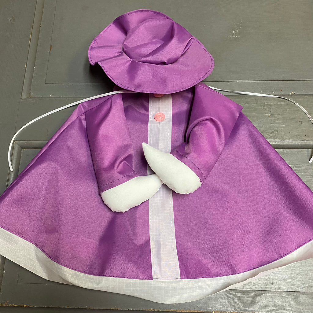 Goose Clothes Complete Holiday Goose Outfit Purple Raincoat Dress and Hat Costume