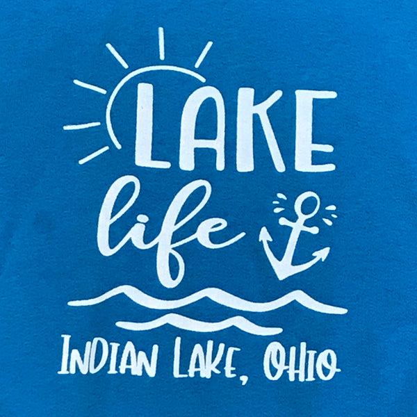 Indian Lake Ohio Lake Life Graphic Designer Long Sleeve Toddler Child Hoody Sweatshirt Turquoise