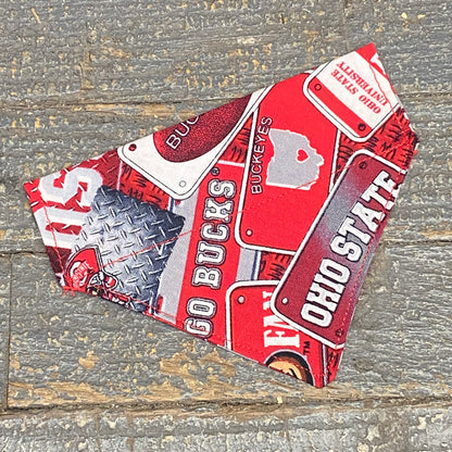 Ohio State Buckeyes OSU Dog Collar Pet Bandanna Neck Scarf XS