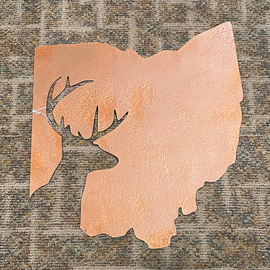 Ohio Buck Deer Hunt Metal Sign Wall Hanger