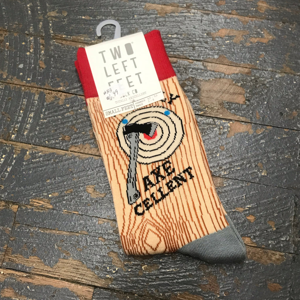 Totally Axecellent Axe Throwing Two Left Feet Pair Socks