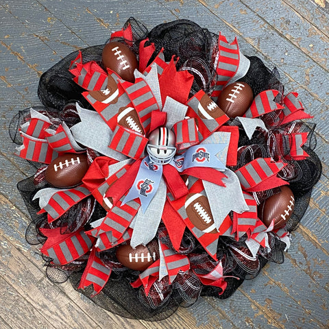 Ohio State Football Helmet OSU Seasonal Holiday Wreath Door Hanger