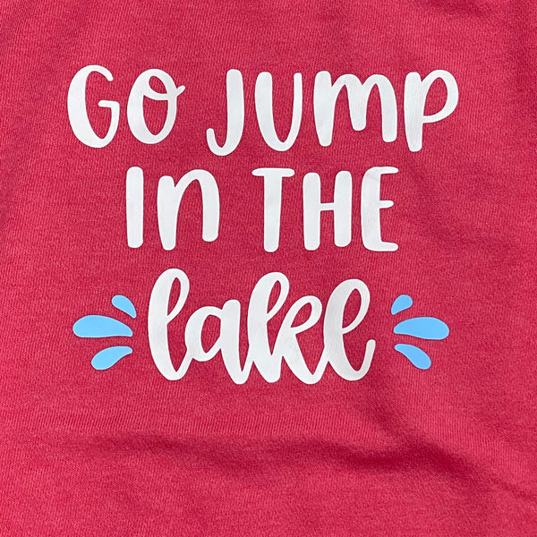 Go Jump in the Lake Graphic Designer Long Sleeve Crew Neck Sweatshirt Pink