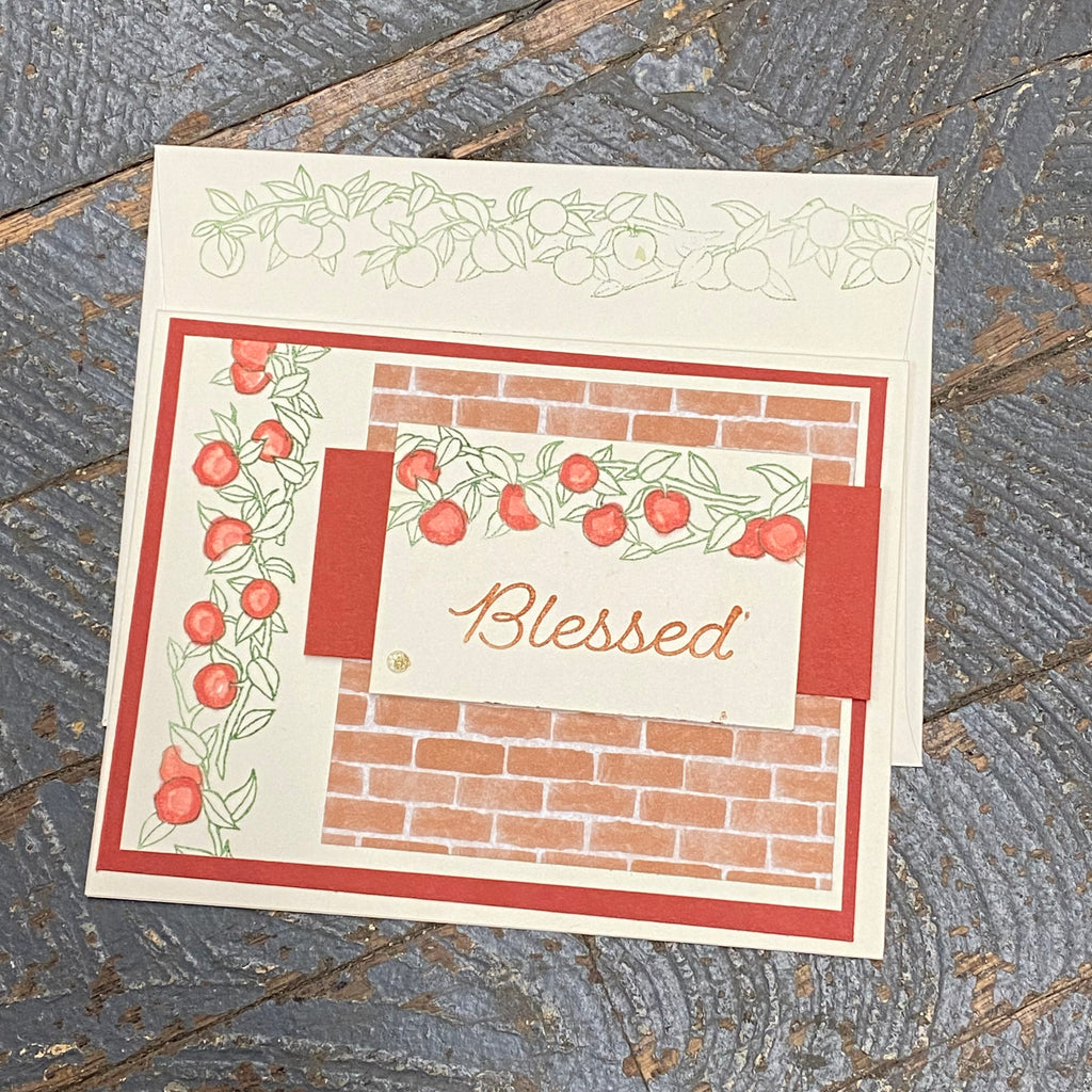 Blessed Apple Vine Design Handmade Stampin Up Greeting Card with Envelope