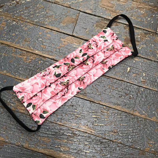 Pink Flower Handmade Cotton Cloth Face Mask Reversible Reusable
