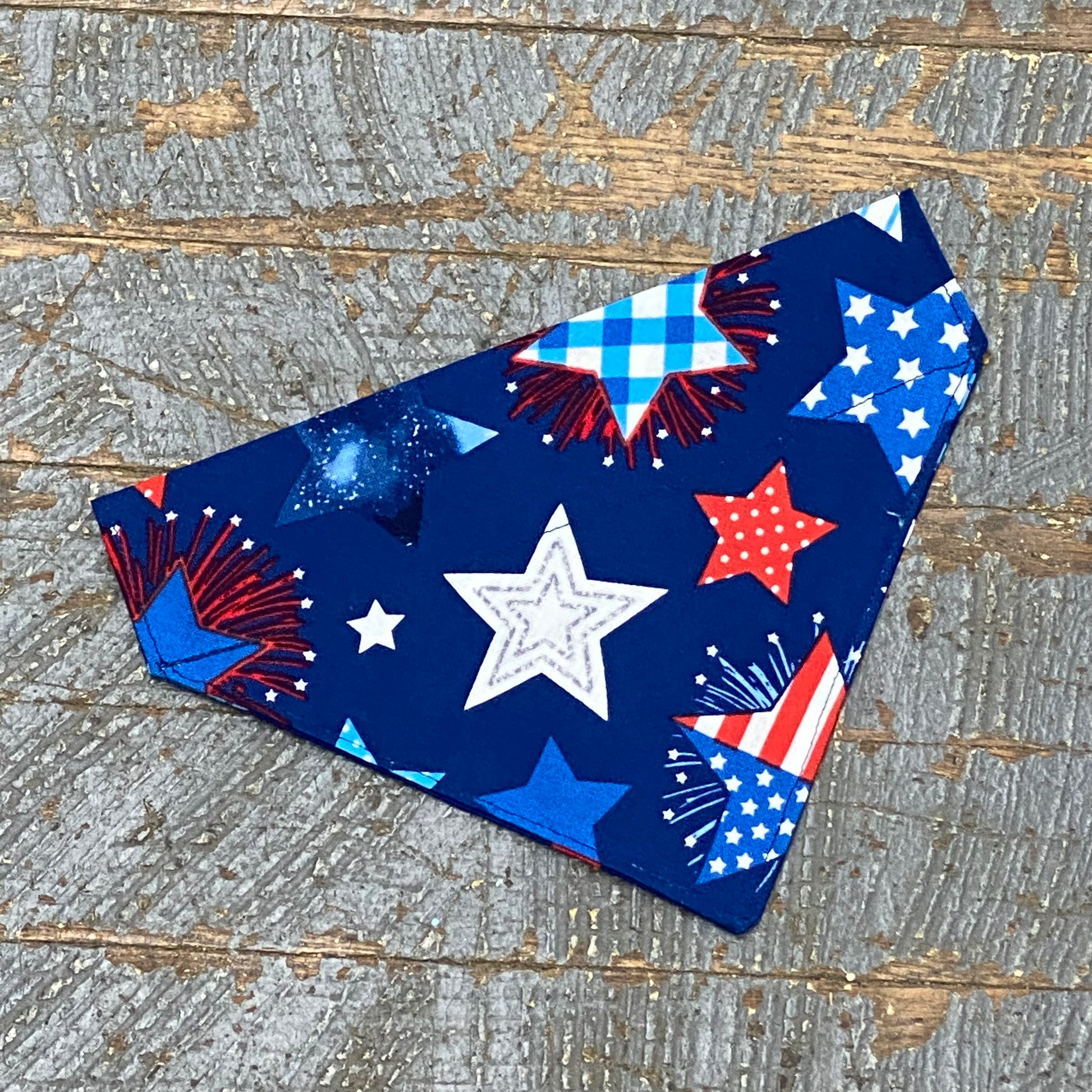 Dog Bone Patriotic Star Dog Collar Pet Bandanna Neck Scarf SM