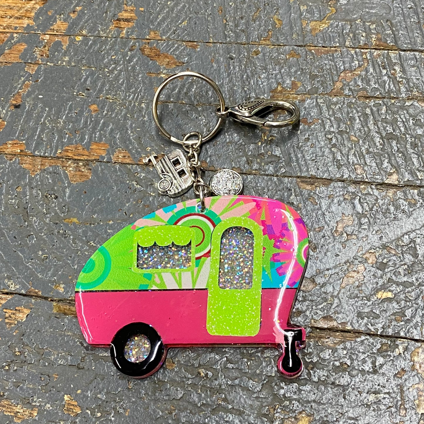 Acrylic Camper RV Key Fob Charm Tassel Key Chain