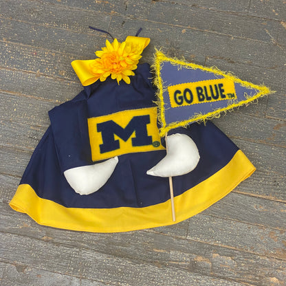 Goose Clothes Complete Holiday Goose Outfit Michigan Wolverines Football Cheerleading Dress and Hat