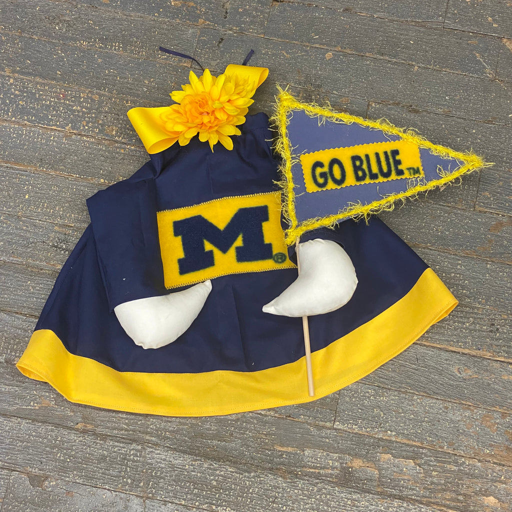 Goose Clothes Complete Holiday Goose Outfit Michigan Wolverines Football Cheerleading Dress and Hat