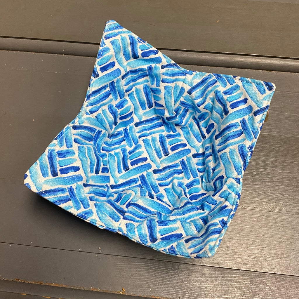 Handmade Fabric Cloth Microwave Bowl Coozie Hot Cold Pad Holder Misc Blue