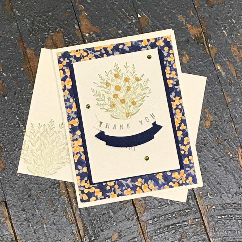 Thank You Wildflower Handmade Stampin Up Greeting Card with Envelope