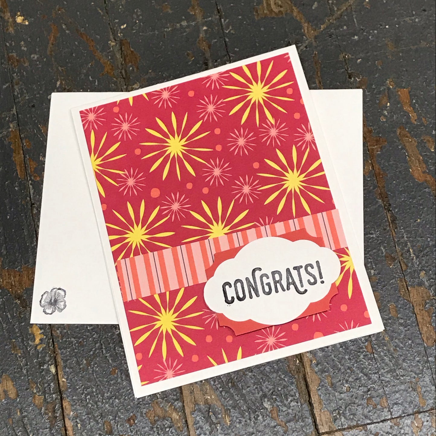 Congrats Flower Assortment Handmade Stampin Up Greeting Card with Envelope