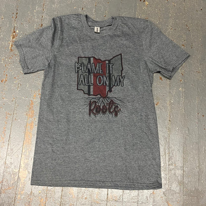 Blame It All On My Roots Football Ohio State Graphic Designer Short Sleeve T-Shirt