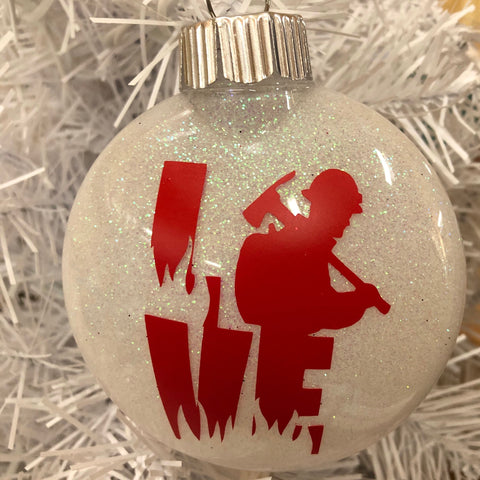 Holiday Christmas Tree Ornament Love Firefighter