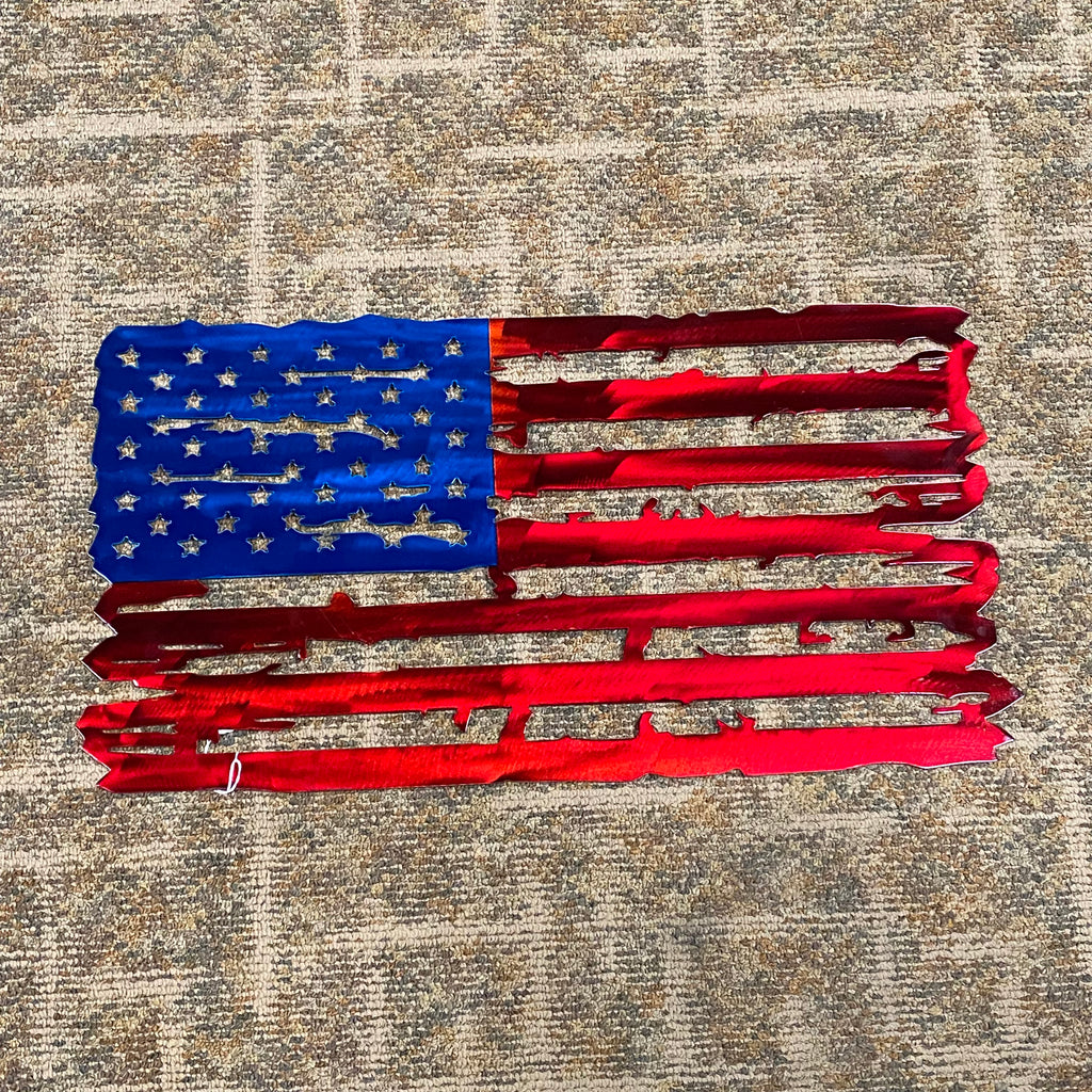 United State of America USA American Flag Metal Sign Wall Hanger