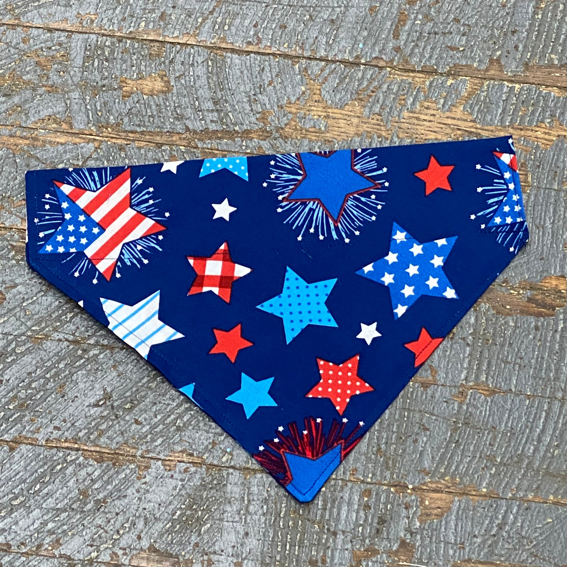 Dog Bone Patriotic Star Dog Collar Pet Bandanna Neck Scarf MD