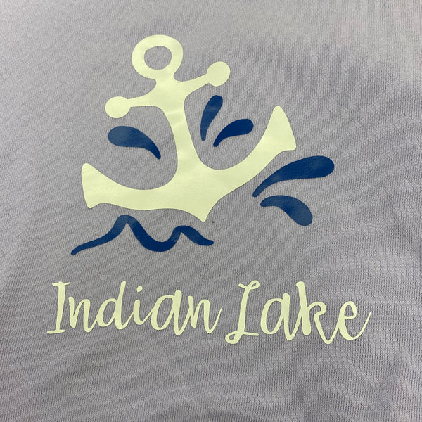Indian Lake Anchor Splash Graphic Designer Long Sleeve Crew Neck Sweatshirt