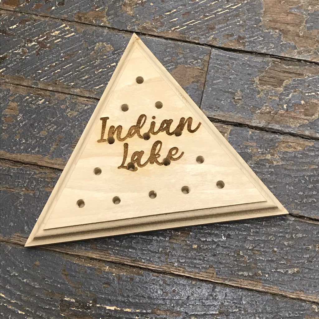 Wooden Tricky Triangle Golf Tee Peg Game Indian Lake