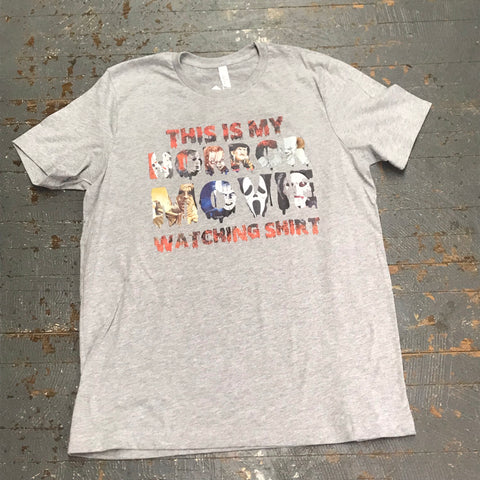 Horror Movie Watching Shirt Graphic Designer Short Sleeve T-Shirt