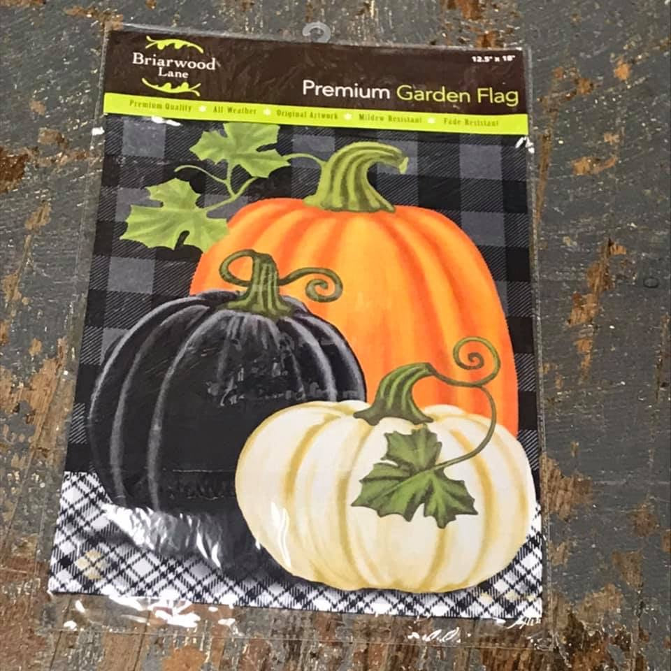 Checkered Pumpkin Holiday Garden Flag