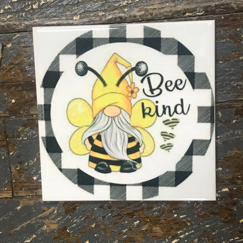 Bee Kind Garden Gnome Coaster